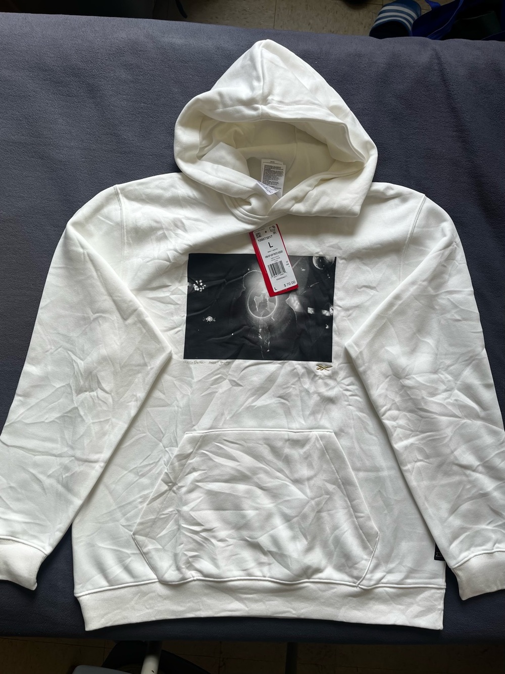 Puma White Hoodie with Black Graphic Chest Print